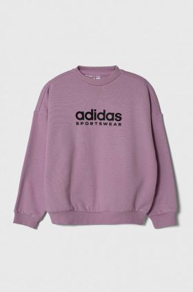 adidas bluza copii culoarea violet, cu imprimeu