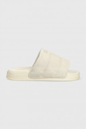 adidas Originals papuci din piele Adiette Essential femei, culoarea bej IE9648