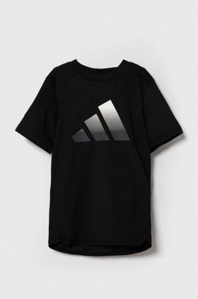 adidas tricou copii culoarea negru, cu imprimeu