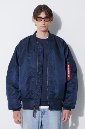 Alpha Industries geacă MA-1 bărbați, culoarea bleumarin, de tranziție, oversize 100101.07-rep.blue