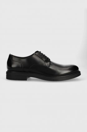 BOSS pantofi de piele Saul barbati, culoarea negru, 50496010