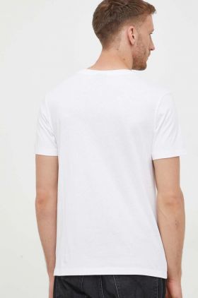 Joop! tricou din bumbac culoarea alb, neted