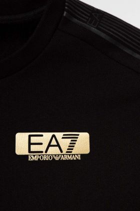 EA7 Emporio Armani bluza copii culoarea negru, cu imprimeu