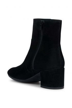 Geox cizme din piele intoarsa D ELEANA D femei, culoarea negru, cu toc drept, D36TWD 00021 C9999