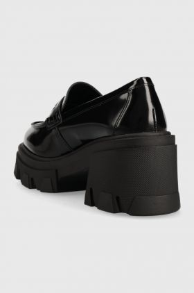 Aldo mocasini de piele Milawiel femei, culoarea negru, cu platforma, 13621136Milawiel