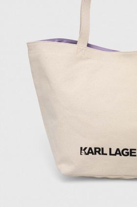 Karl Lagerfeld geanta de bumbac culoarea bej