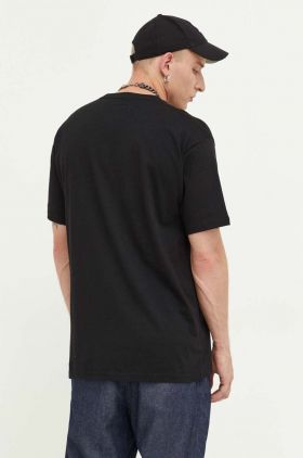 Vans tricou din bumbac culoarea negru, cu imprimeu