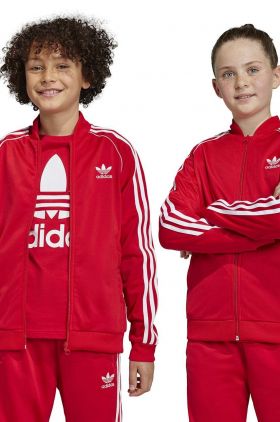 adidas Originals bluza copii culoarea rosu, cu imprimeu