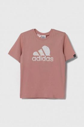 adidas tricou de bumbac pentru copii culoarea roz