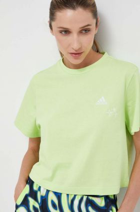 adidas tricou din bumbac culoarea verde