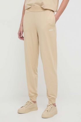 HUGO pantaloni de lounge culoarea bej, uni 50490578