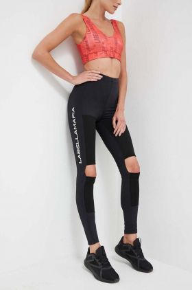 LaBellaMafia leggins de antrenament Unbroken culoarea negru, cu imprimeu