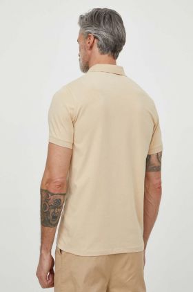 Karl Lagerfeld tricou polo barbati, culoarea bej, neted