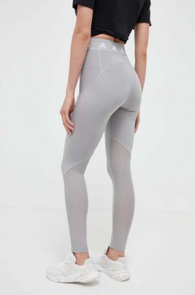 adidas Performance leggins de antrenament Techfit culoarea gri, cu imprimeu