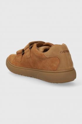 Geox sneakers de piele întoarsă pentru copii culoarea maro