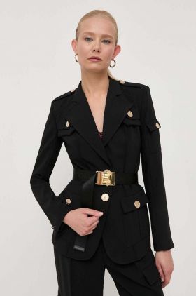 Elisabetta Franchi sacou culoarea negru, un singur rand de nasturi, neted