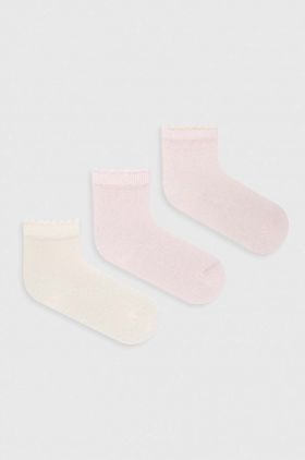 United Colors of Benetton sosete bebe 3-pack culoarea roz