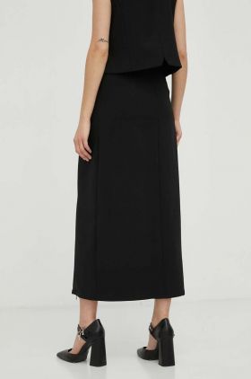 Gestuz fustă culoarea negru, maxi, drept 10906723