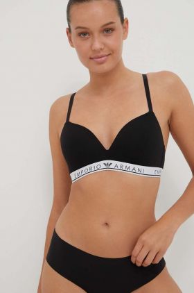 Emporio Armani Underwear sutien culoarea negru, melanj