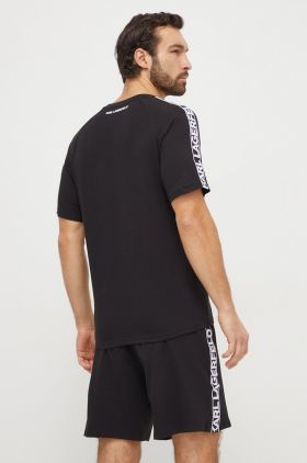 Karl Lagerfeld pijama barbati, culoarea negru, cu imprimeu