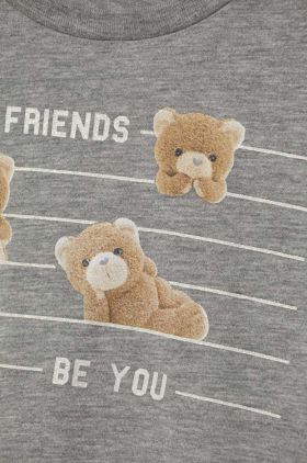 United Colors of Benetton longsleeve din bumbac pentru copii culoarea gri