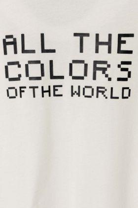United Colors of Benetton longsleeve din bumbac pentru copii culoarea alb, cu imprimeu