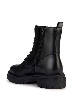 Geox bocanci de piele D IRIDEA K femei, culoarea negru, cu toc plat, D36HRK 00043 C9999
