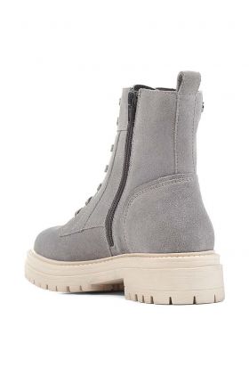 Geox cizme de piele D IRIDEA C femei, culoarea gri, cu toc plat, izolare usoara, D16HRC 00023 C9371