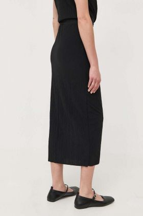 Max Mara Leisure fusta culoarea negru, midi, drept