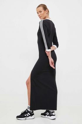 adidas Originals rochie culoarea negru, maxi, mulată IK0439