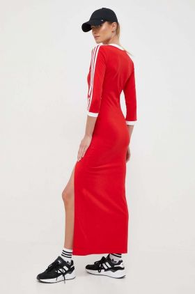 adidas Originals rochie culoarea roșu, maxi, mulată II0750