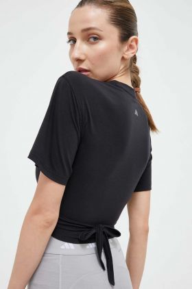 adidas Performance tricou yoga Studio culoarea negru