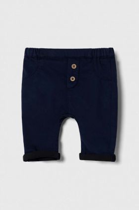 United Colors of Benetton pantaloni bebe culoarea albastru marin, neted