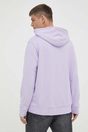 Levi's hanorac de bumbac barbati, culoarea violet, cu glugă, neted