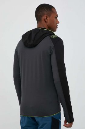 LA Sportiva hanorac Upendo Hoody culoarea negru, cu glugă, neted