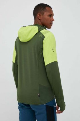 LA Sportiva hanorac Session Tech Hoody culoarea verde, cu glugă, modelator