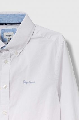 Pepe Jeans camasa de bumbac pentru copii culoarea alb