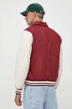 Pepe Jeans geaca BARNOLD barbati, culoarea bordo, de tranzitie