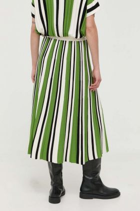 Weekend Max Mara fusta culoarea verde, midi, evazati