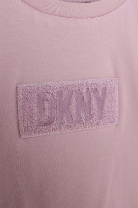 Dkny tricou copii culoarea violet, cu imprimeu