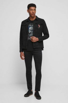 Medicine geaca jeans barbati, culoarea negru, de tranzitie