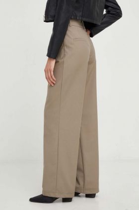 Answear Lab pantaloni femei, culoarea verde, lat, high waist