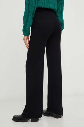 Answear Lab pantaloni femei, culoarea negru, drept, high waist