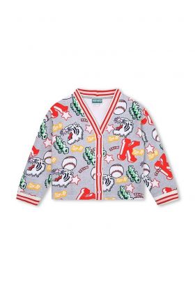 Kenzo Kids cardigan din bumbac pentru copii culoarea gri