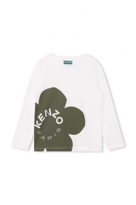 Kenzo Kids longsleeve din bumbac pentru copii culoarea alb, cu imprimeu