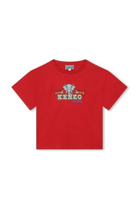 Kenzo Kids tricou de bumbac pentru copii culoarea rosu, cu imprimeu