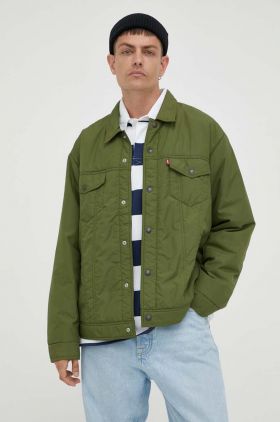 Levi's geaca barbati, culoarea verde, de tranzitie