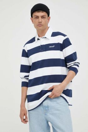 Levi's longsleeve din bumbac culoarea alb, modelator