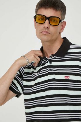 Levi's polo de bumbac culoarea turcoaz, modelator