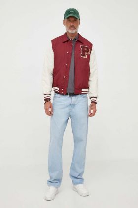 Pepe Jeans geaca BARNOLD barbati, culoarea bordo, de tranzitie